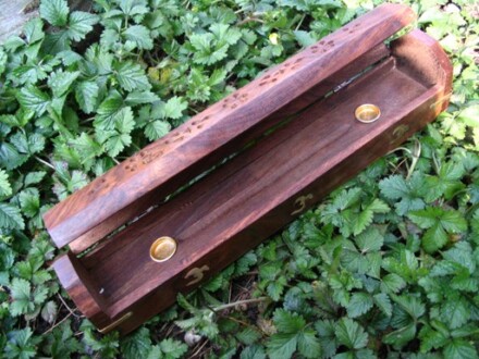 Wierookkist uit hout met olifanten uit brons + GRATIS 2 kokers wierook - Afbeelding 3