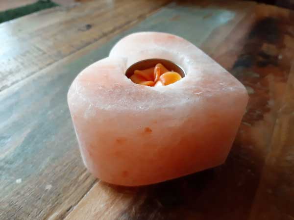 Hart als waxinelicht uit zoutsteen, gezellig, knus, sfeervol en romantisch kaarslicht, erg gezond + GRATIS kaarsje - Afbeelding 7