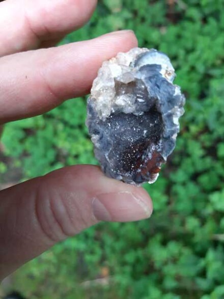 Agaat geode L voor een positieve energie stroming, transformeert negatieve energieën + organza zakje - Afbeelding 5