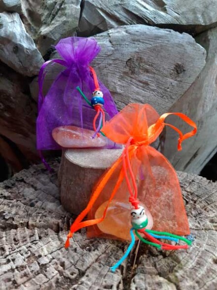 HSP bescherming set, armband + gladde of ruwe hanger uit labradoriet om je te beschermen + zakje - Afbeelding 3