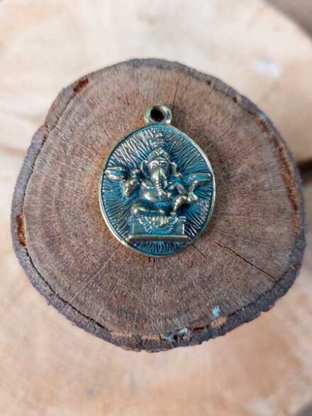 Ganesha olifant, de opruimer van obstakels in het leven uit brons, leuke hanger of aan je sleutelbos, tas + koord