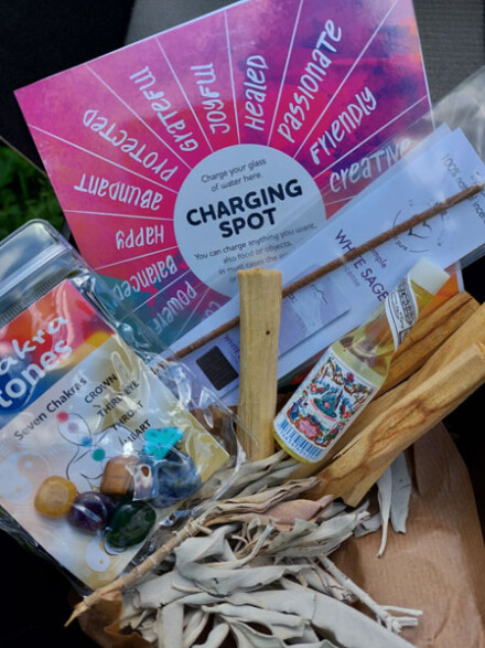 Energetische zuivering set voor een grote schoonmaak, voor het creëren van gezond drinkwater of het in balans brengen van je chakra's + chakra tekst + zuiveringstekst