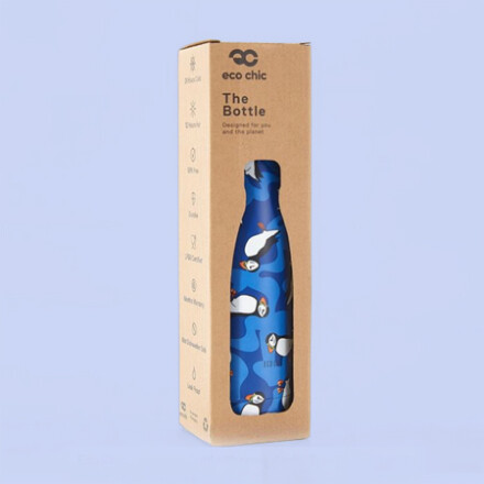 Eco stijlvolle hoge kwaliteit thermo fles met leuke pinguïns waarin je warme of koude drankjes mee kunt nemen + 3 stenen / LAATSTE