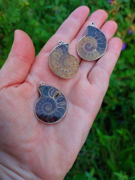 Ammoniet fossiel ketting hanger ondersteunt bij depressie, vergroot je spirituele kracht, beschermt je, een krachtige heler - Afbeelding 5