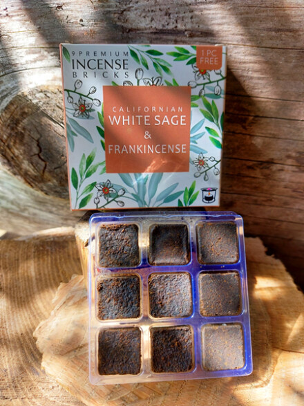 Ayurvedische witte salie met Frankincense wierook blokjes ze zuiveren energetisch een ruimte en maakt deze schoon en weer zuiver, 100 % puur natuurlijk
