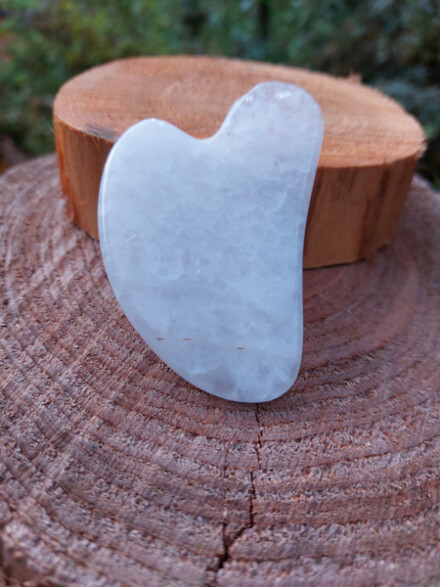 Bergkristal Gua Sha massage steen als hart, ze stimuleert de bloedcirculatie voor een strakkere huid + doosje - Afbeelding 3