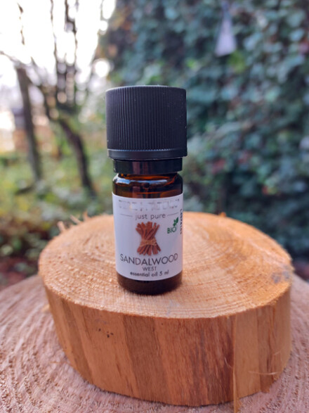 Sandalwood biologische etherische olie, 100 % puur natuurlijk, zuivert en reinigt