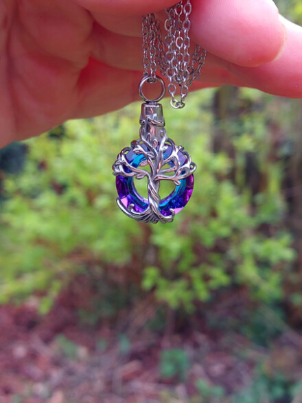 As sieraad met een levensboom, de tree of life uit multi collor, met liefde met de hand vervaardigd gedenksieraad / LAATSTE - Afbeelding 7