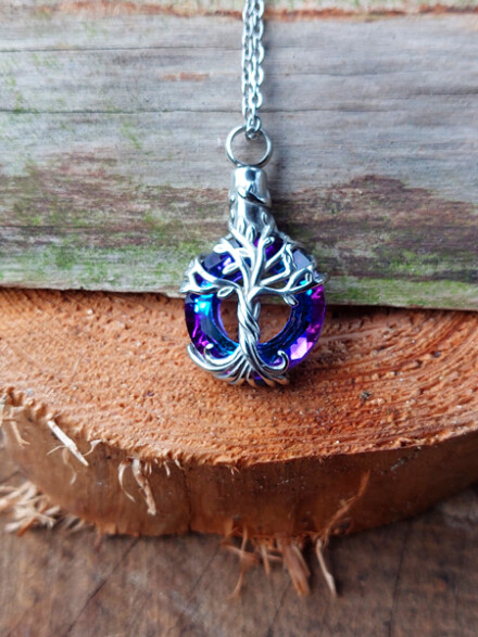 As sieraad met een levensboom, de tree of life uit multi collor, met liefde met de hand vervaardigd gedenksieraad / LAATSTE - Afbeelding 3