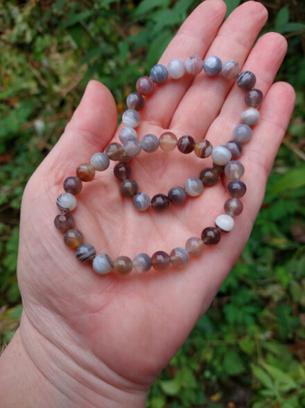 Armband uit Botswana Agaat, bij artrose, artritis, ideaal voor mensen met ADHD, bevorderd je Spirituele groei + zakje - Afbeelding 8
