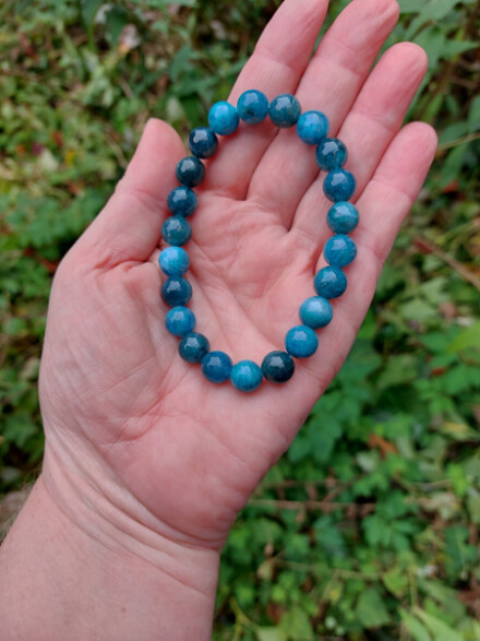 Armband uit Apatiet XXL, ze bevordert je spirituele groei, ondersteunt bij teveel prikkels ( HSP ) - Afbeelding 8