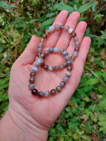 Armband uit Botswana Agaat, bij artrose, artritis, ideaal voor mensen met ADHD, bevorderd je Spirituele groei + zakje - Afbeelding 3