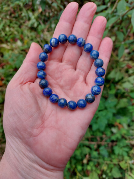 Armband uit lapiz lazuli XL, spirituele steensoort, bevordert en vergroot je spirituele krachten + organza zakje
