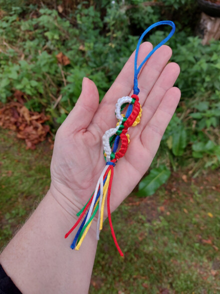 Tibetaanse dorje hanger XXL als sleutelhanger of tashanger, hij beschermt je en brengt je geluk + GRATIS klaver 4 tasje - Afbeelding 7