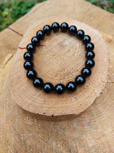 Zwarte toermalijn kracht armband XXL beschermt je tegen negativiteit en stralingen - 5G, helpt je mee om jezelf goed te aarden + zakje