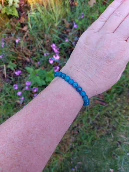 Armband uit Apatiet XL, ze bevordert je spirituele groei, ondersteunt bij teveel prikkels ( HSP ) - Afbeelding 7