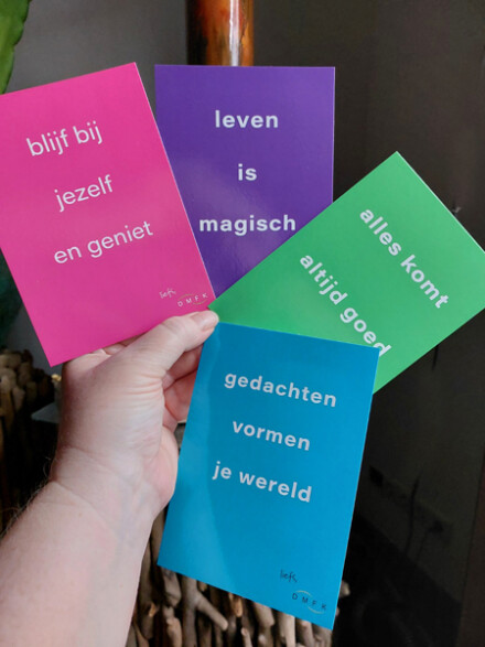 Kaart / ansichtkaart met leuke motiverende tekst om zelf te beschrijven of stuur mij een tekst toe en ik verzorg dit samen met je uitgekozen kadootje