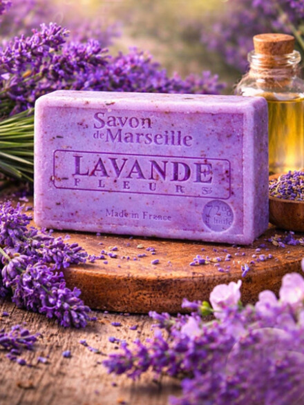 Biologische zeep met lavendel, ontspant je en helpt bij depressie en angsten, verfrist je auraveld, 100 % puur natuurlijk, natuurzeep