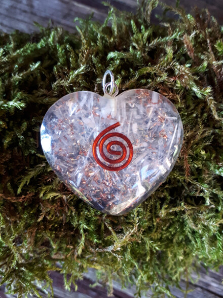 Chi hanger hart met seleniet kristal om in contact te kunnen komen met jouw beschermengel + GRATIS koord + doosje