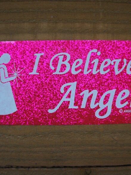 Sticker of bumpersticker I believe in angels, ze ondersteunt je