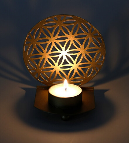 Flower of life, de bloem des levens, de levensbloem als kaarsenhouder