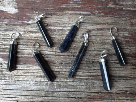 Zwarte toermalijn hanger verwerkt met zilver, een beschermende hanger, beschermt tegen negativiteit + GRATIS koord / LAATSTE - Afbeelding 5